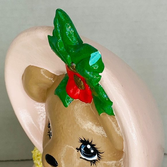 Set of 2 Vintage Hobbyist Ceramic Christmas Carolers Teddy Bears Figurines - Picture 6 of 9